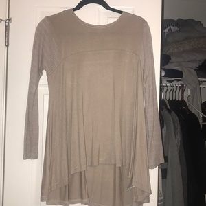 long sleeve tan t-shirt sweater